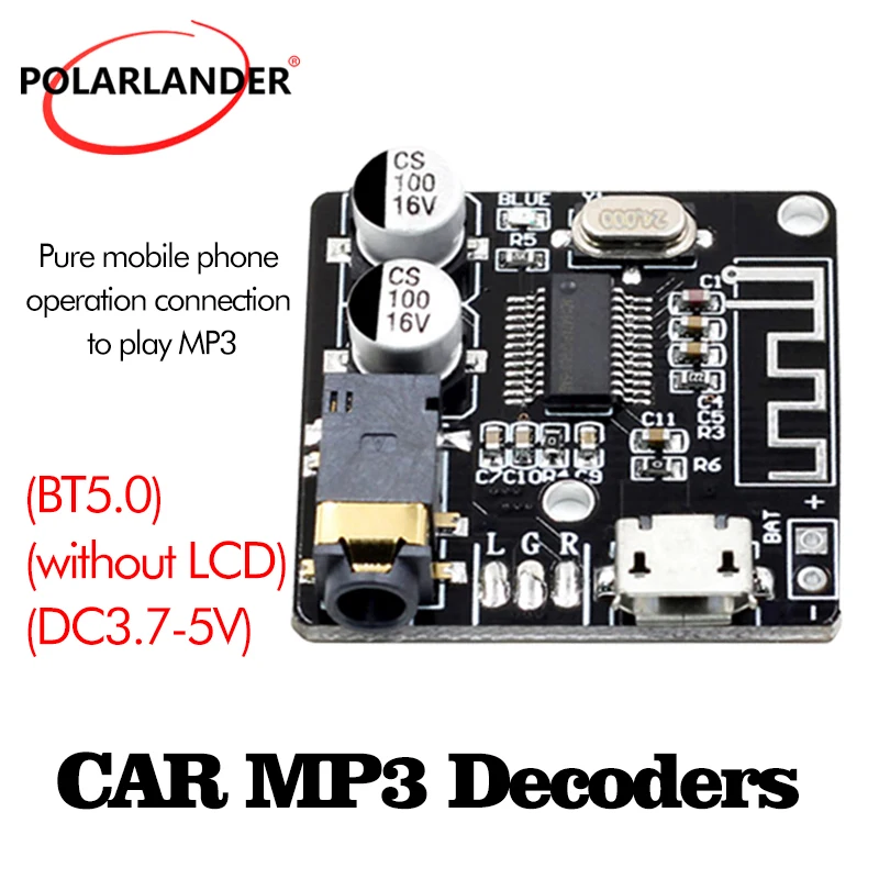 

Bluetooth Decoder Board Black Motherboard Red Flashing Light MP3 Lossless Car Speaker Amplifier Modified