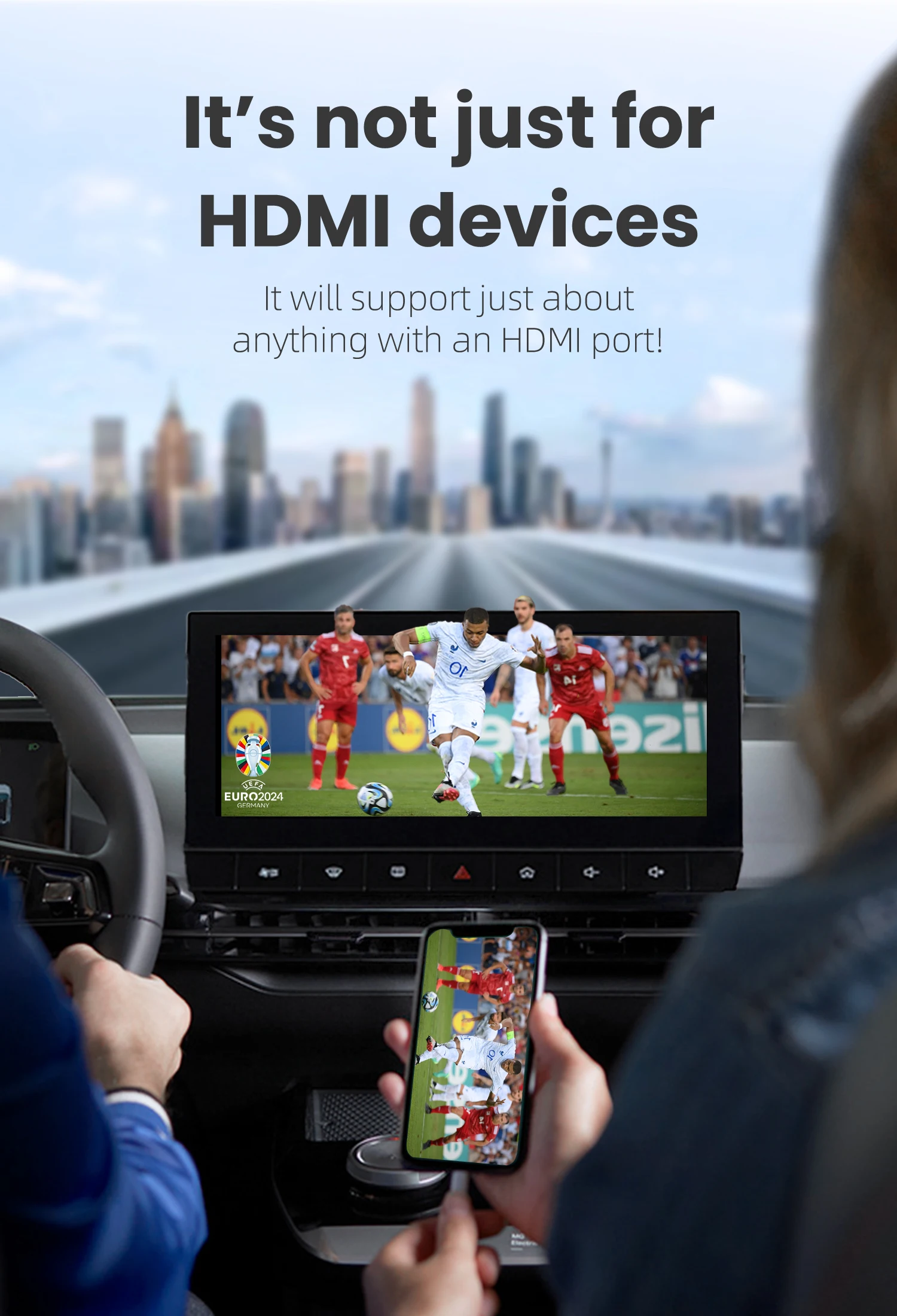 يمكن توصيل مدخل HDMI السلكي للسيارة الأصلية من Ottocast Car TV Mate Pro بصندوق التلفزيون