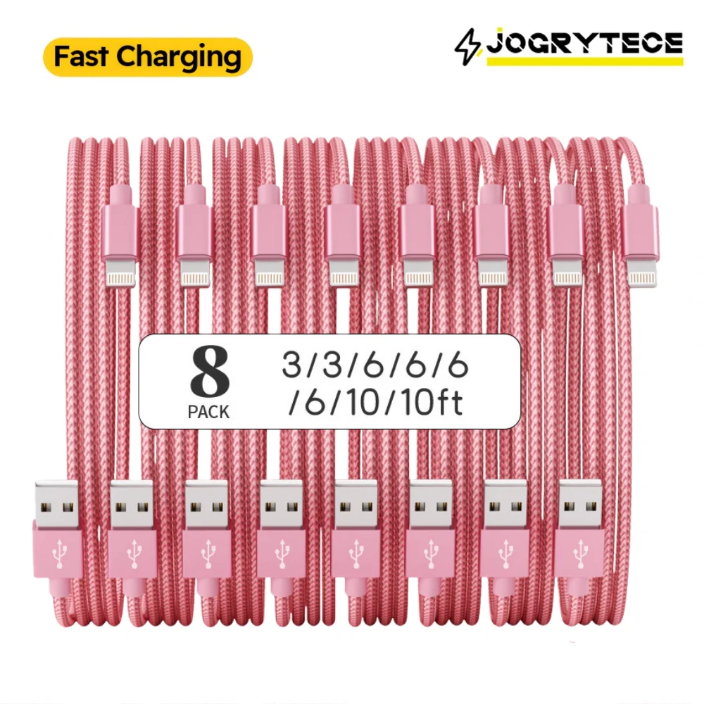 

8 упаковок USB-кабеля для быстрой зарядки для iPhone 14 13 12 11 Xs Max Xr X 8 7 6 Plus iPad Origin, мобильный телефон, длинный шнур для передачи данных