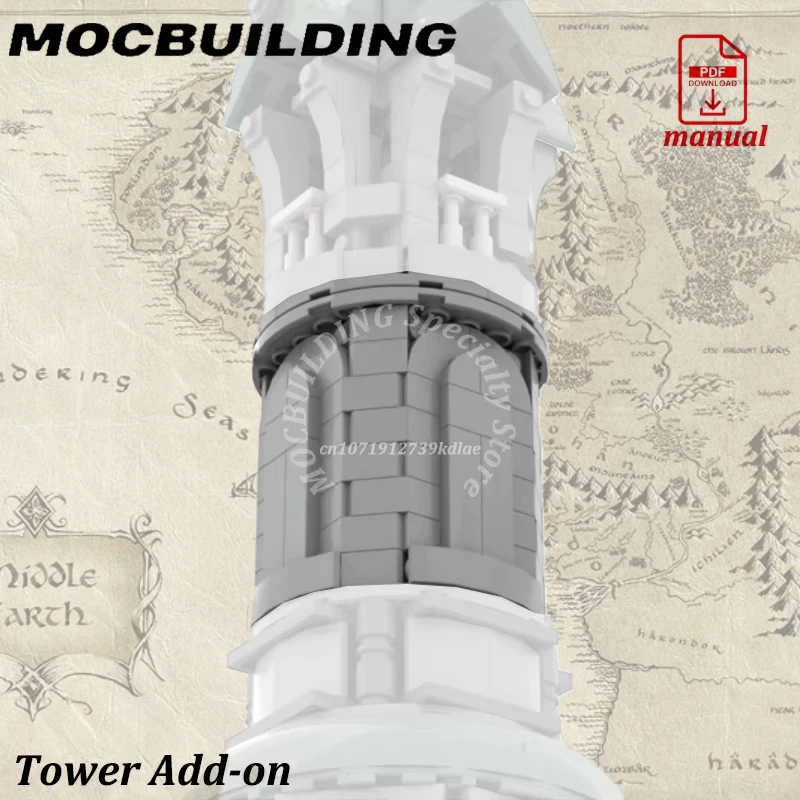 Tower Wall Add-on Bricks Middle-earthed Moc Building Block Carriage Diorama Construction Extension for MOC-10316 Toys Bricks