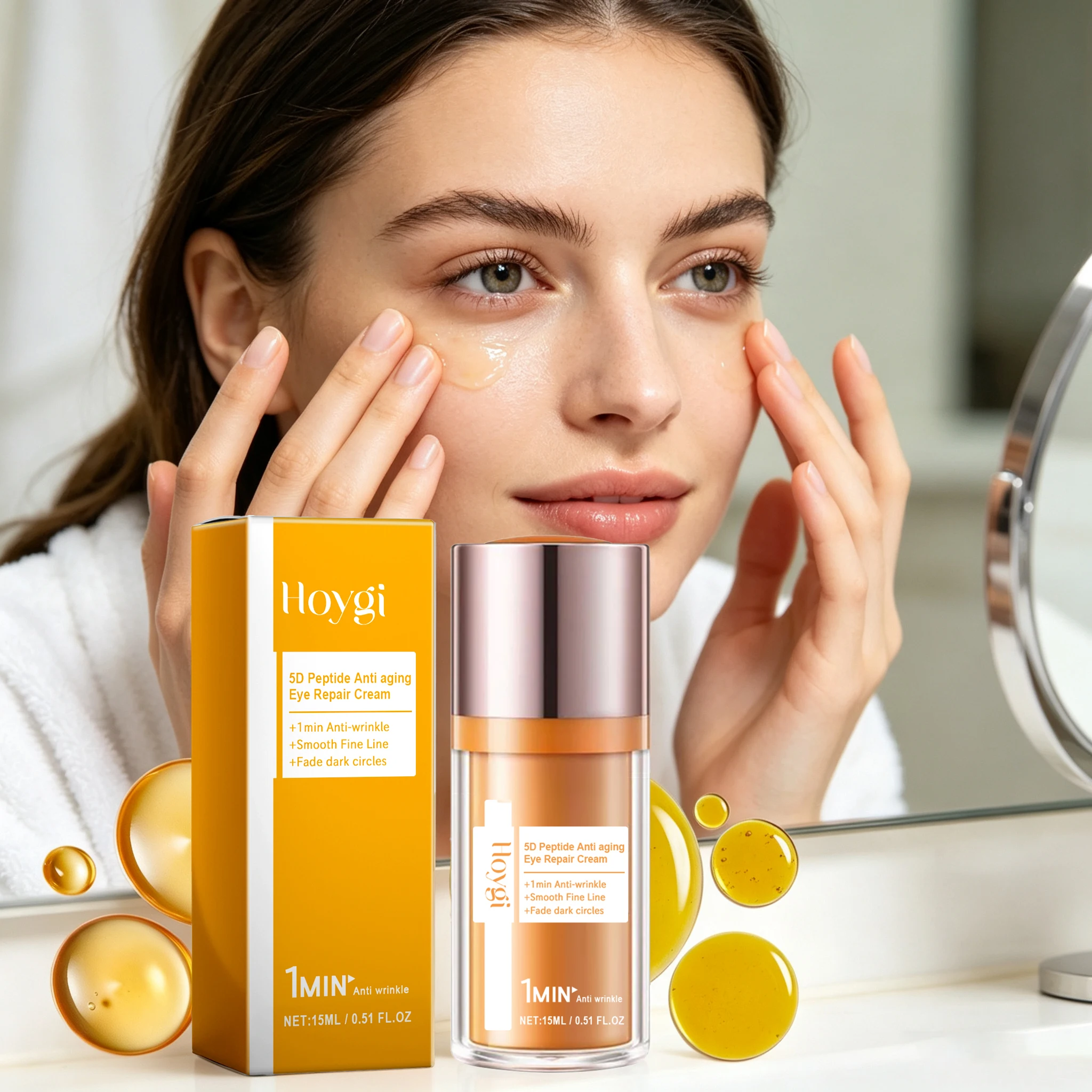 15ML Peptide Eye Cream Deep Moisturizing Fade Fine Lines Boosts Skin Elasticity Remove Puffiness Lifting Firming Eyes Lotion