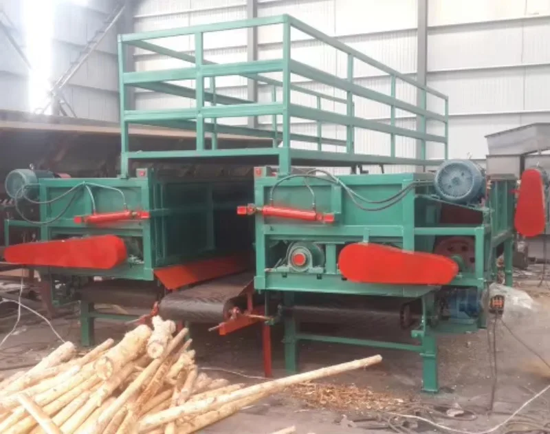 Double Rotor Slot Debarker Log Peeling Machine, Light Portable Woodworking Machine for Different Working Sites