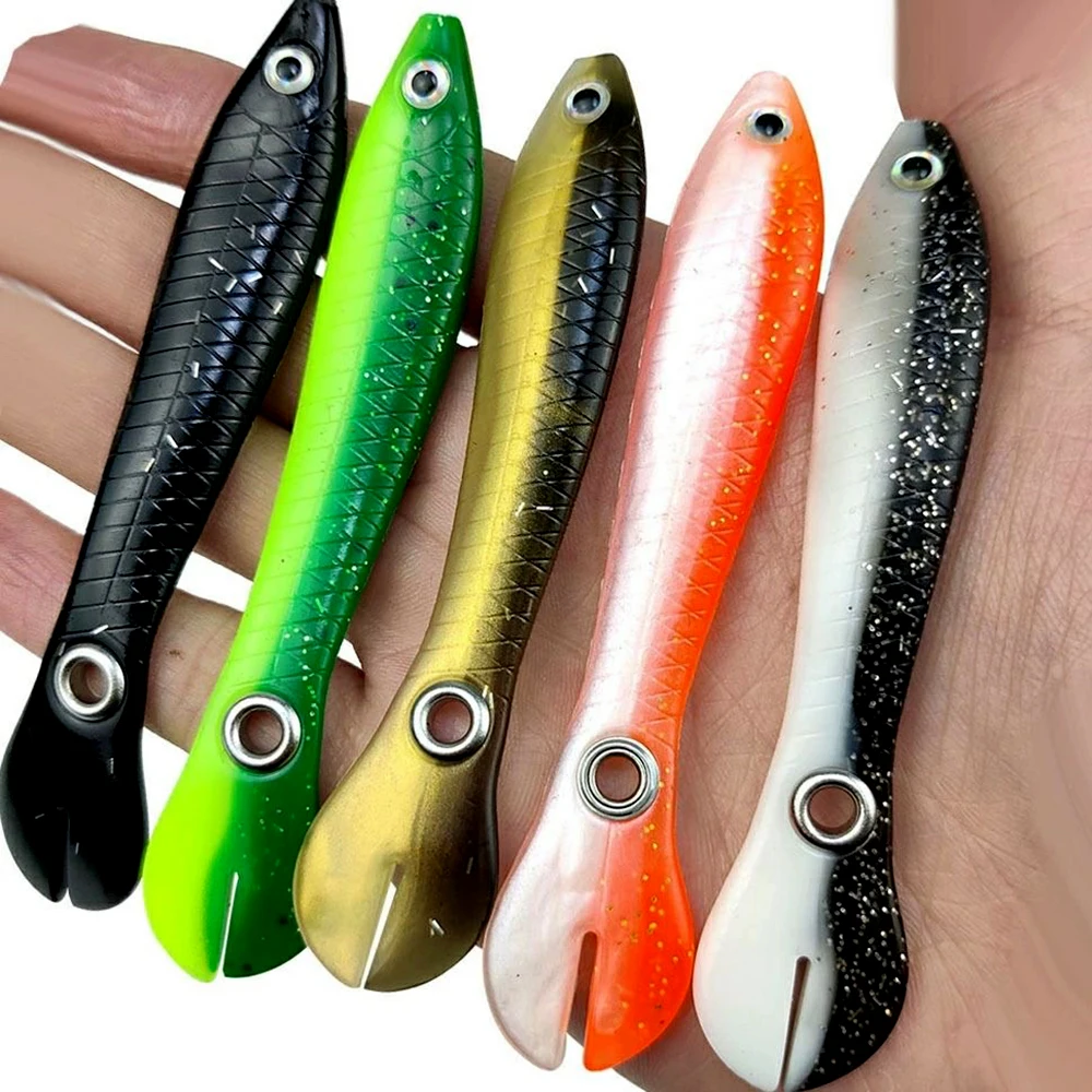 5PCS/Lot Soft Fishing Bait 6g 10cm Wobble Tail Lure Silicone Small Loach Artificial Baits For Bass Pike Fishing With Hook&Box image 3