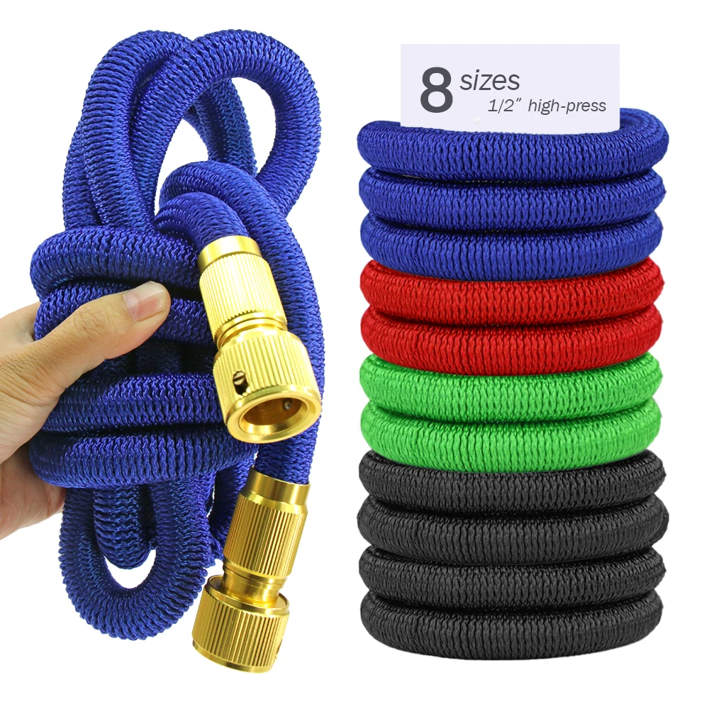 17/25/33/50/75/100/125/150FT Magic Watering Hose 3x Retractable Expandable Garden Hose High Pressure Car Wash Scalable Tube