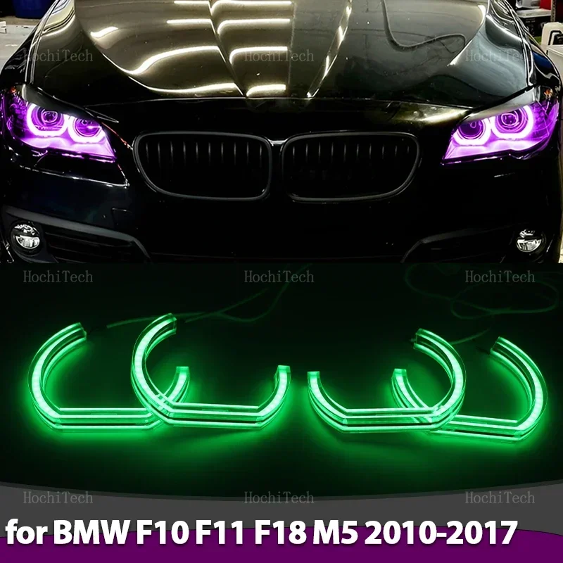 High Quality RGB Multi-colored App Control LED Angel Eyes Ring Lamp Running Light for BMW 5 Series F10 F11 F18 2010-2017