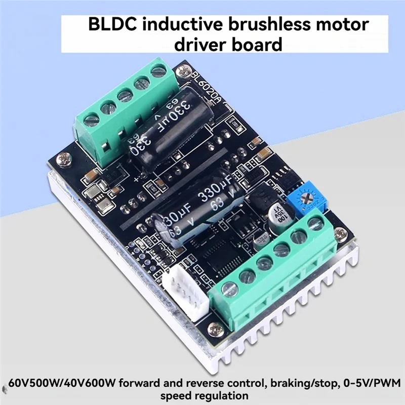 

BLDC Motor Driver 500W High Power 6-60V 20A Hall Brushless Motor Speed Control Board PWM Three-Phase With Module