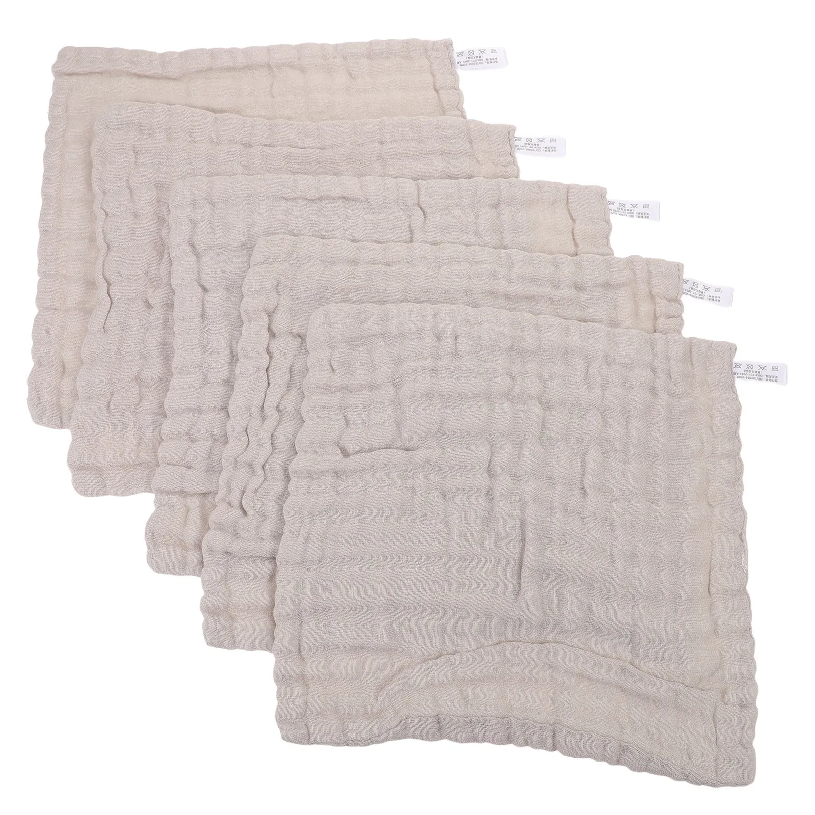 5Pcs Soft Baby Muslin Burp Cloths 25x25cm Six Layer Absorbent Cotton Dribble Bibs Newborn Feeding Teething Burp Dribble Bibs