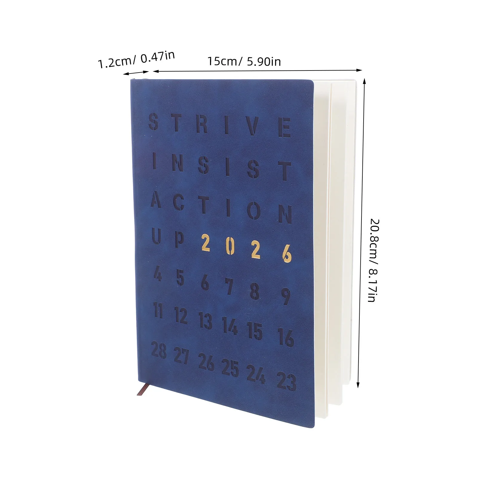 دفتر مخطط يومي 2026 تخطيط تقويم أسبوعي شهري كتاب موعد احترافي لدراسة العمل والاستخدام الشخصي أزرق داكن #2