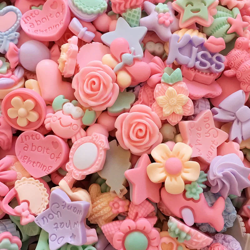 20 piezas 3D rosa forma mixta decoración de resina para uñas piezas Kawaii flor accesorios de colgantes para uñas DIY prensa en uñas diamantes de imitación