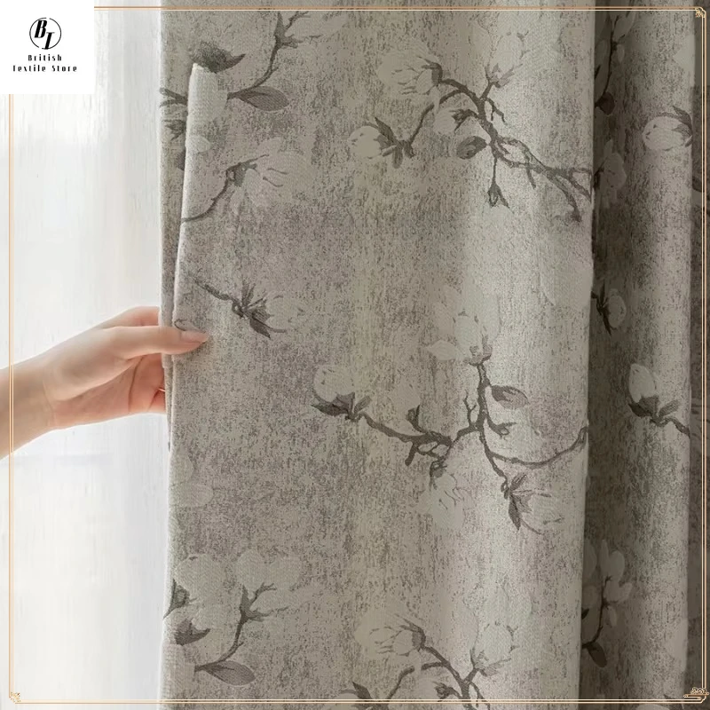

French Style Light Luxury High Precision Jacquard Embossed Curtains for Living Room Bedroom Dining Custom Size Fashion Dector
