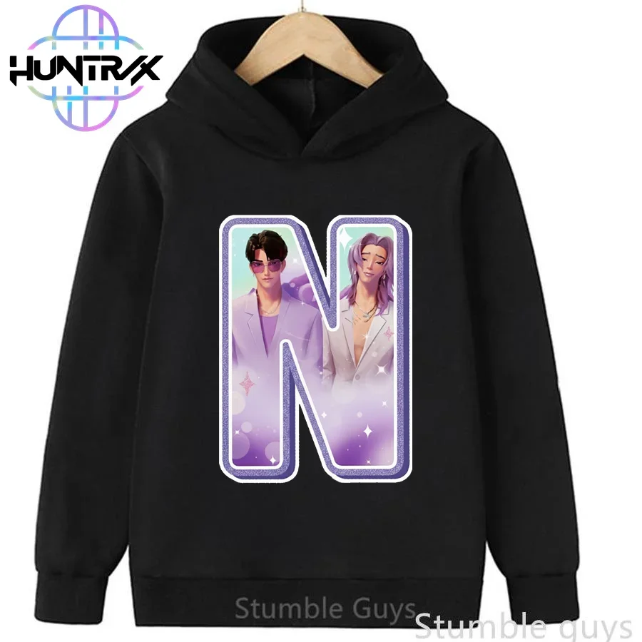 

Kids Kpop Demon Hunters Hoodie Autumn Boys Clothes Girls A-Z Print Anime Themed Outdoor Wear Hooded Top​