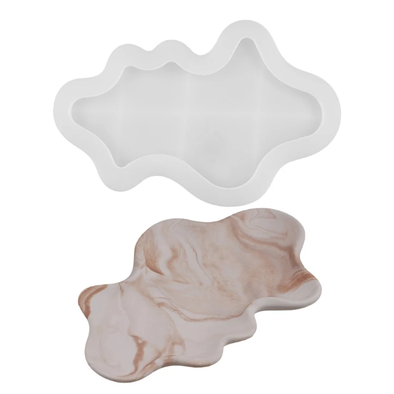 A52E Tray Mold Waves Plate Moulds Silicone Texture Suitable for Home Decoration
