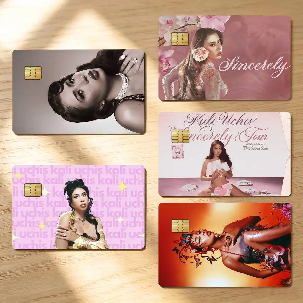 K-Kali U-Uchis Singer Credit Skin Cover Card Stickers 4PCS Film Bus Pass Front Decoration Bank Debit Waterproof