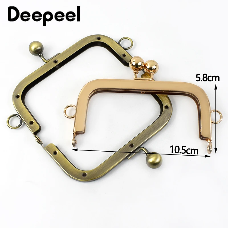 Deepeel 10.5cm Metal Smooth Bag Handle Square Purse Frame Kiss Clasp Women\'s Handbag Wallet Craft Bags Accessories,1/2/5Pcs