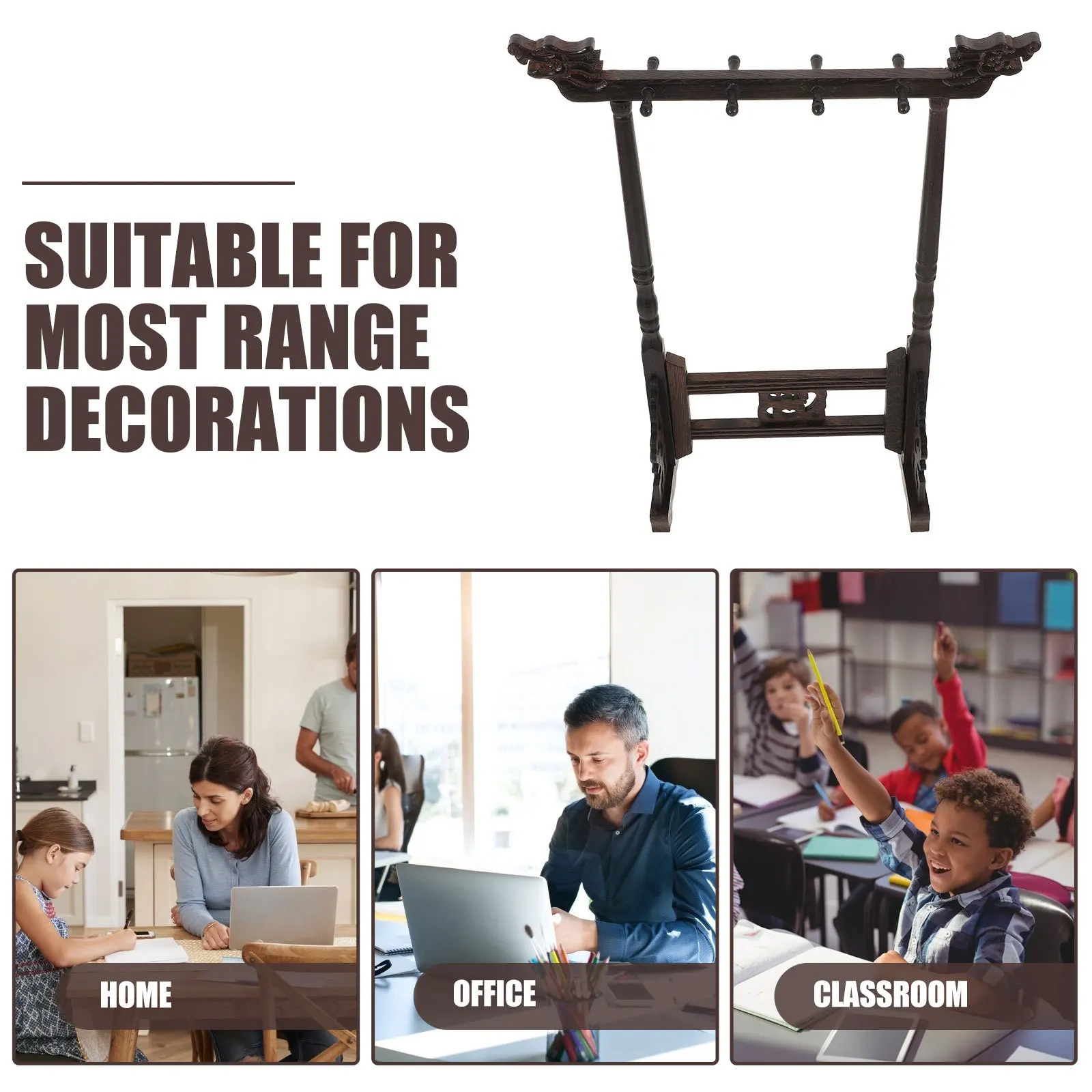 

Calligraphy Brush Holder Wooden Stand Pen Storage Chinese Calligraphy Brush Hanger Desktop Decor Pen Storage Office Supply