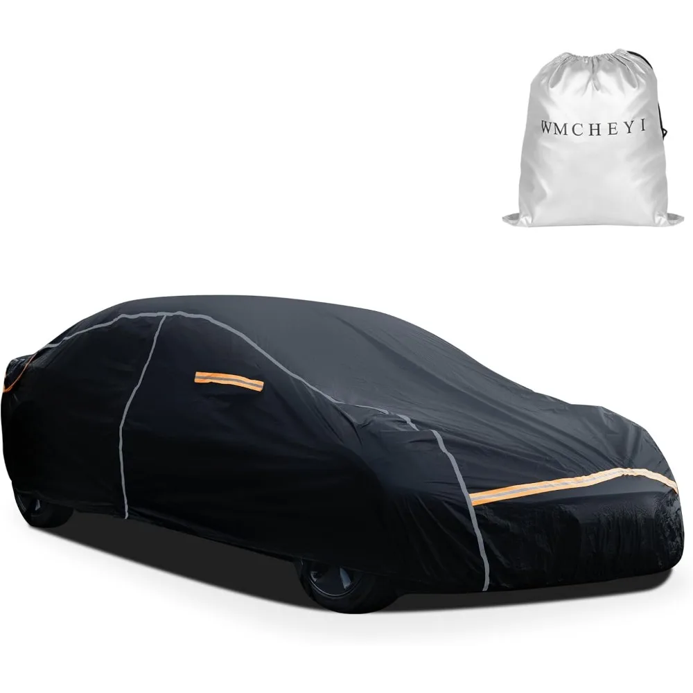 

Waterproof All-Weather Car Cover, 6-Layer Protection with Zipper, Fits Sedans Up to 196 Inches