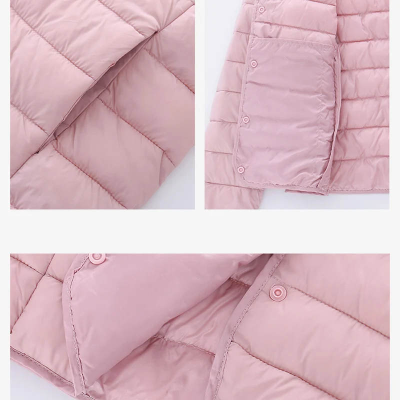 Women\'s Jacket Autumn Winter Ultra Light Down Cotton Collarless Padded Coat Matt Fabric Lightweight Warm Female Windbreaker Park