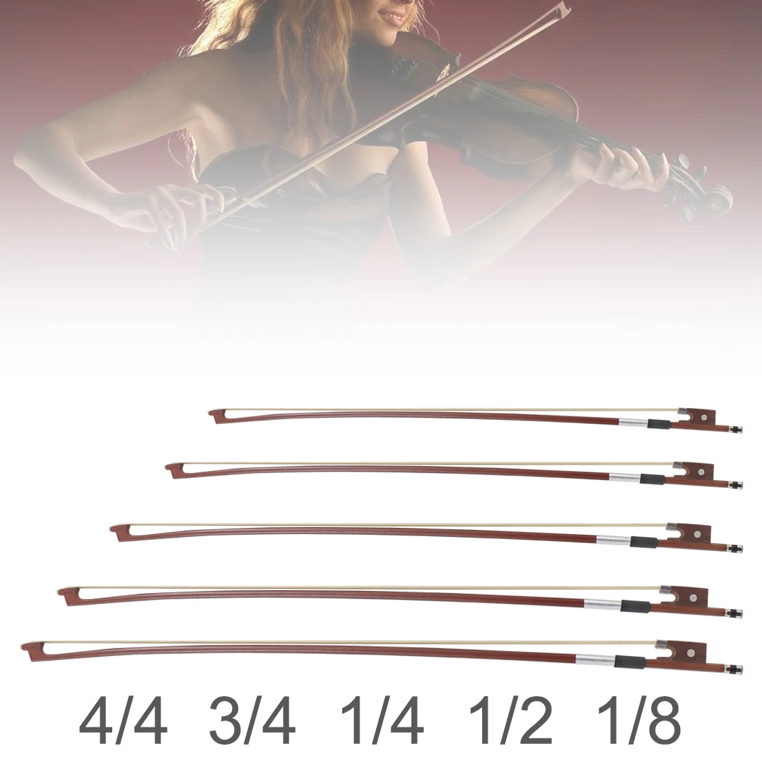 

Jujube Wood Frog Violin Bow 4/4 3/4 1/4 1/2 1/8 White Horsehair Fiddle Bow Violins Stringed Instruments Parts Instruments Parts