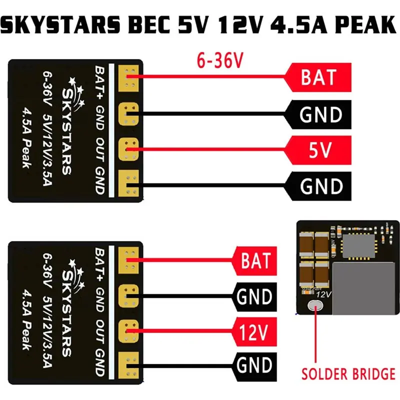 AT21-5V/12V BEC Switching Buck Module 6-36V Input