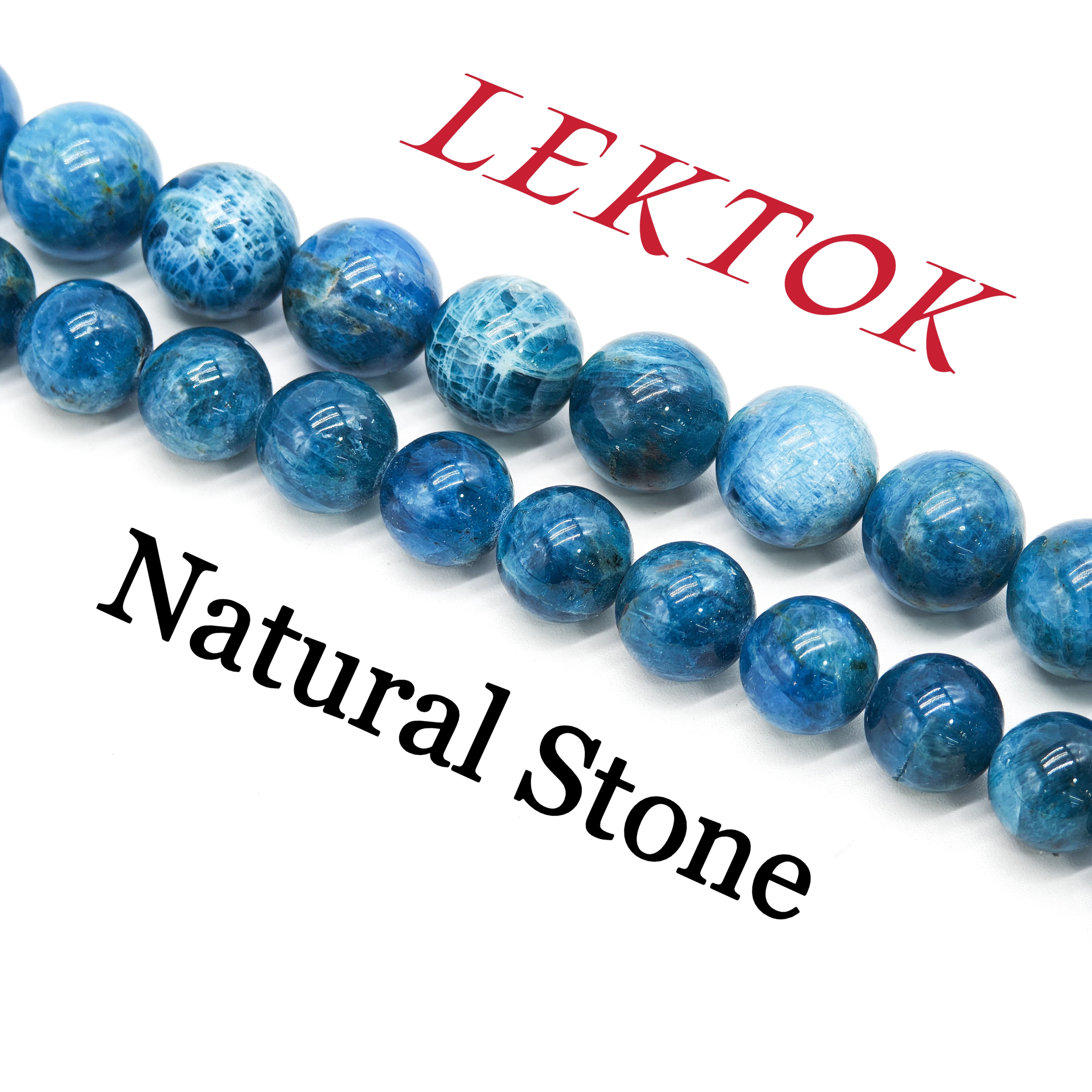 1 Strand 4/6/8/10/12mm Blue Color Apatite Stone Beads Natural Stone Beads For Jewelry Making DIY Necklace Bracelet Accessories