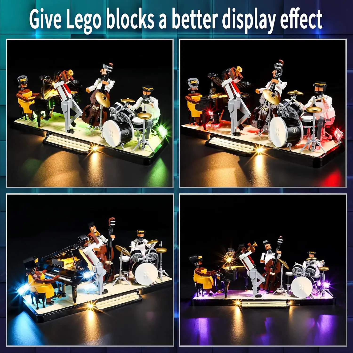 Hprosper 5V LED Light for 21334 Jazz Quartet Diy Decorative Lamp With Battery Box (Not Include Lego Building Blocks Set)