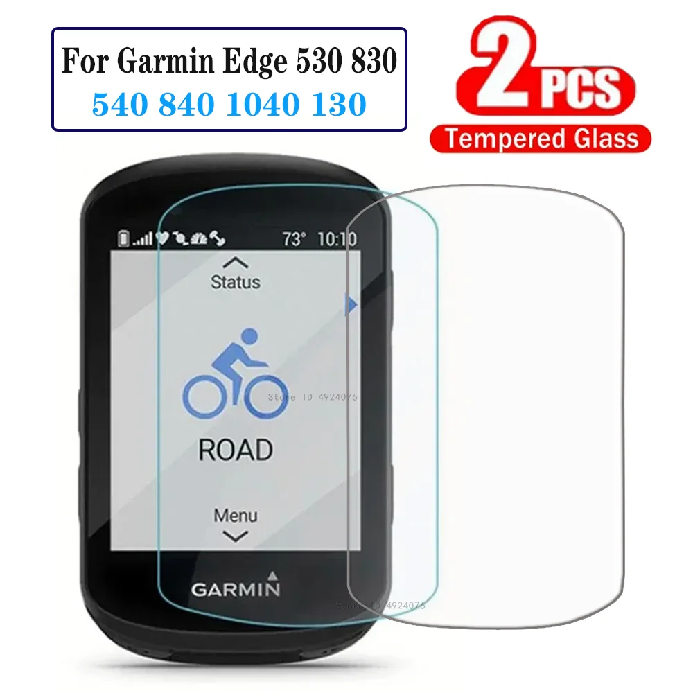 Tempered Glass for Garmin Edge 540 840 530 830 1040 130 2 Pcs Screen Protector Bicycle GPS Stopwatch Glass Film Accessories