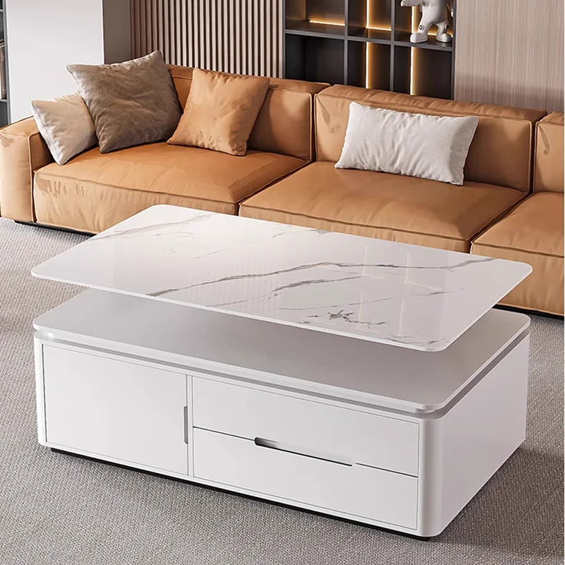 

Luxury Modern Side Table Wood Decoration Standing Moving Coffee Table Drawers Storage Clear Writing Mesa Auxiliar Home Furniture