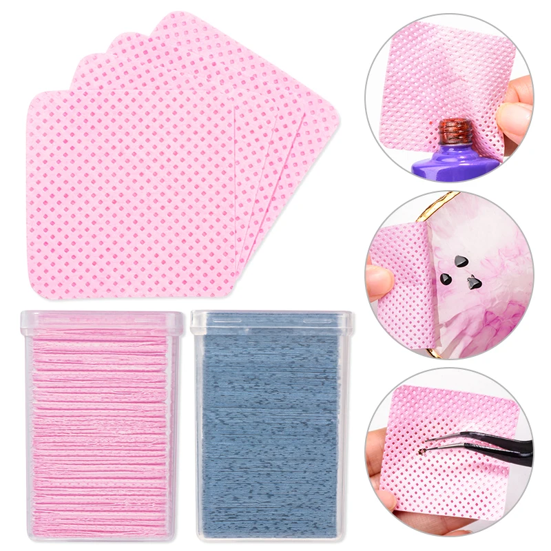 Tamponi di cotone senza pelucchi smalto per unghie rimuovi salviette strumento di pulizia salviette per la pulizia di Nail Art suggerimenti Gel UV Polish Removal Pad salviette di carta