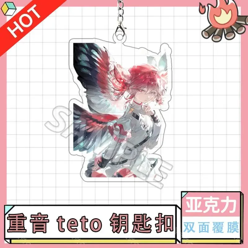 Anime Kasane Teto Cosplay Cartoon Keychains Womens Accessories Bag Keyrings Jewelry Birthday Gifts Girls