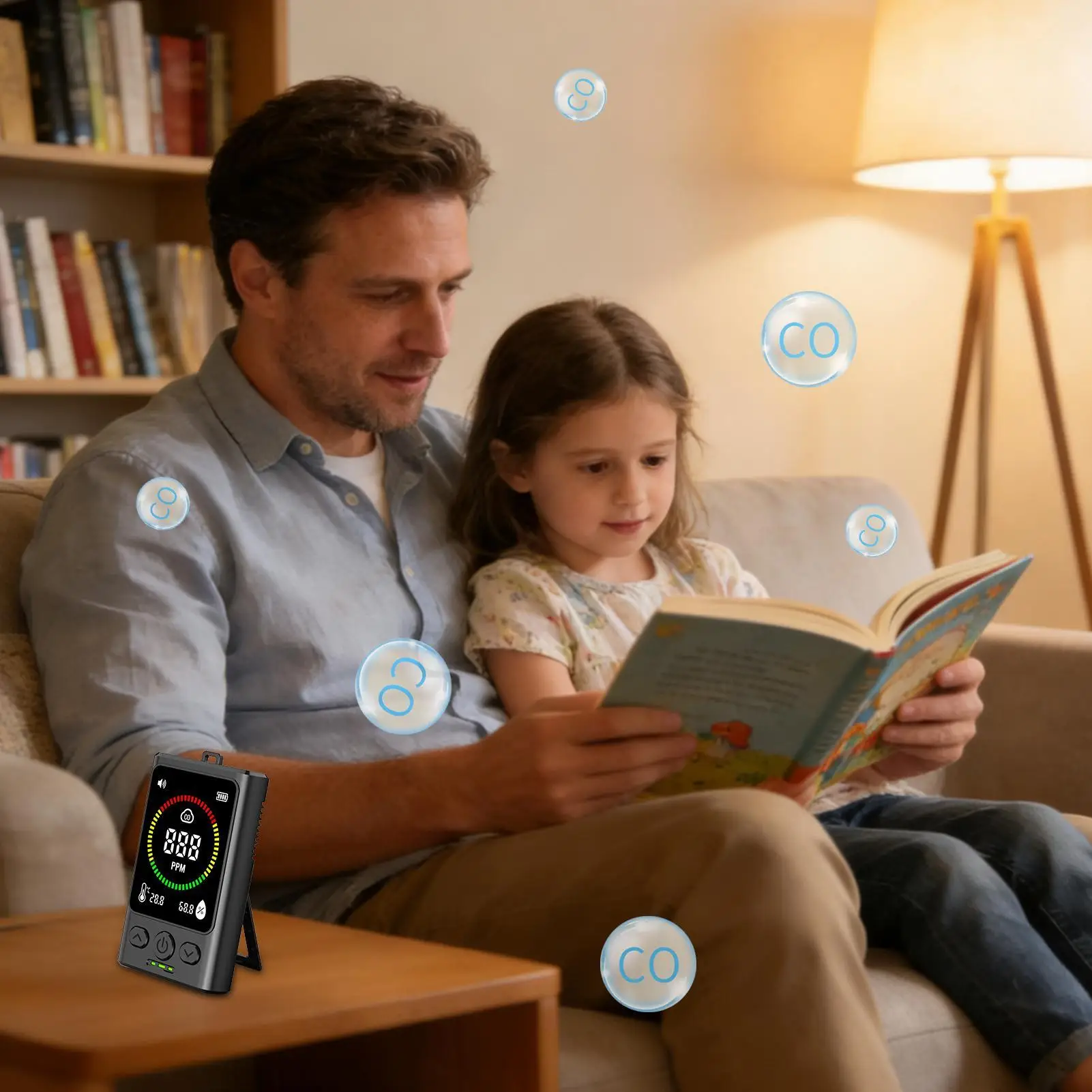 

Carbon Monoxide Detectors Temp & Humidity Display Alarm Travel Co Detector Air Quality Monitor For RV Traveling Hotel Kitchen