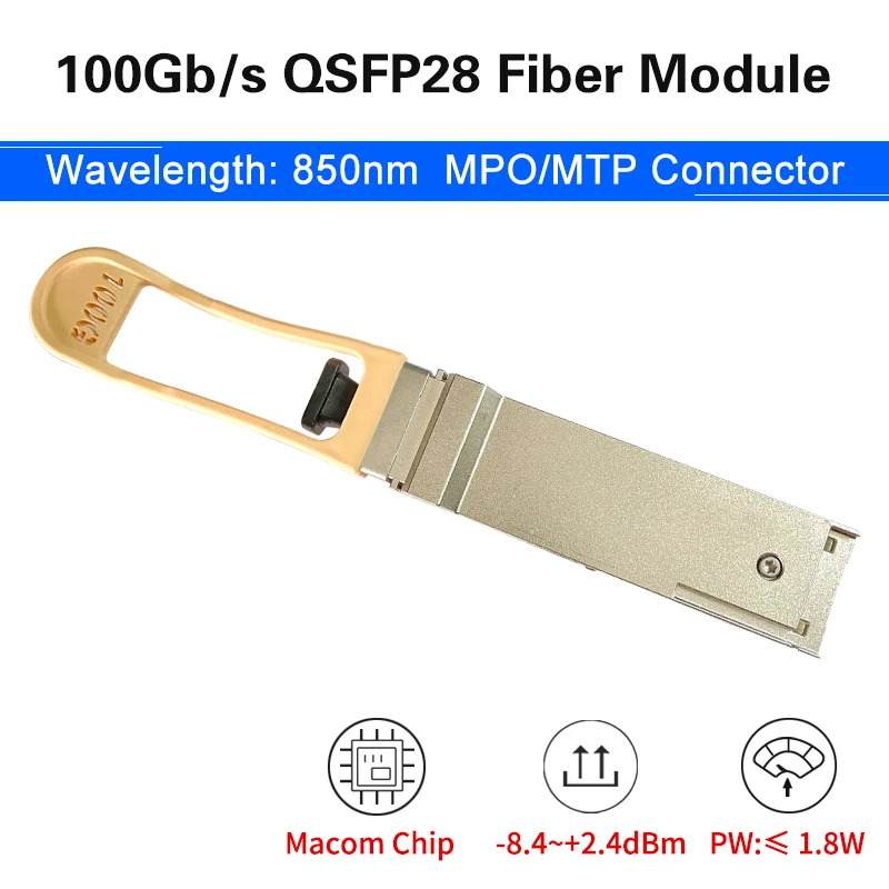 Módulo óptico QSFP28 100GBASE-SR4, 850nm, 100m, MTP/MPO DDM para Huawei,Cisco QSFP28-100G-SR4, equipo de fibra óptica Mikrotik