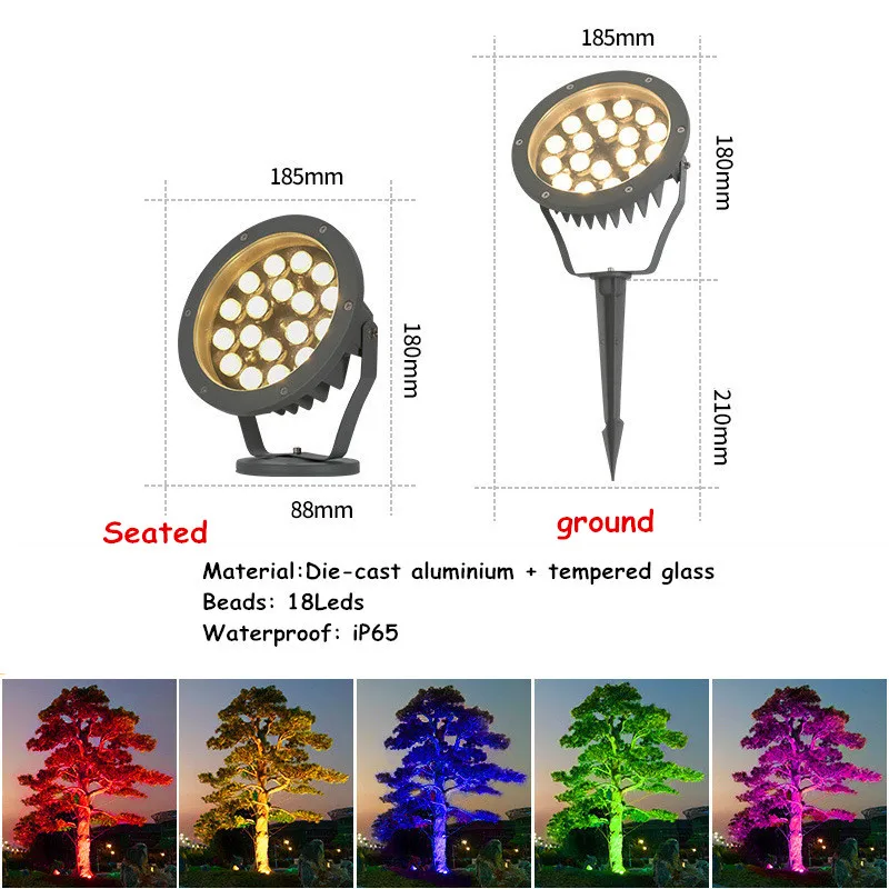 

RGB Garden Ground Lamps IP65 Waterproof 6W/9W/12W/18W Lawn Path Spotlight Outdoor Landscape Light Night Lighting Park Decor