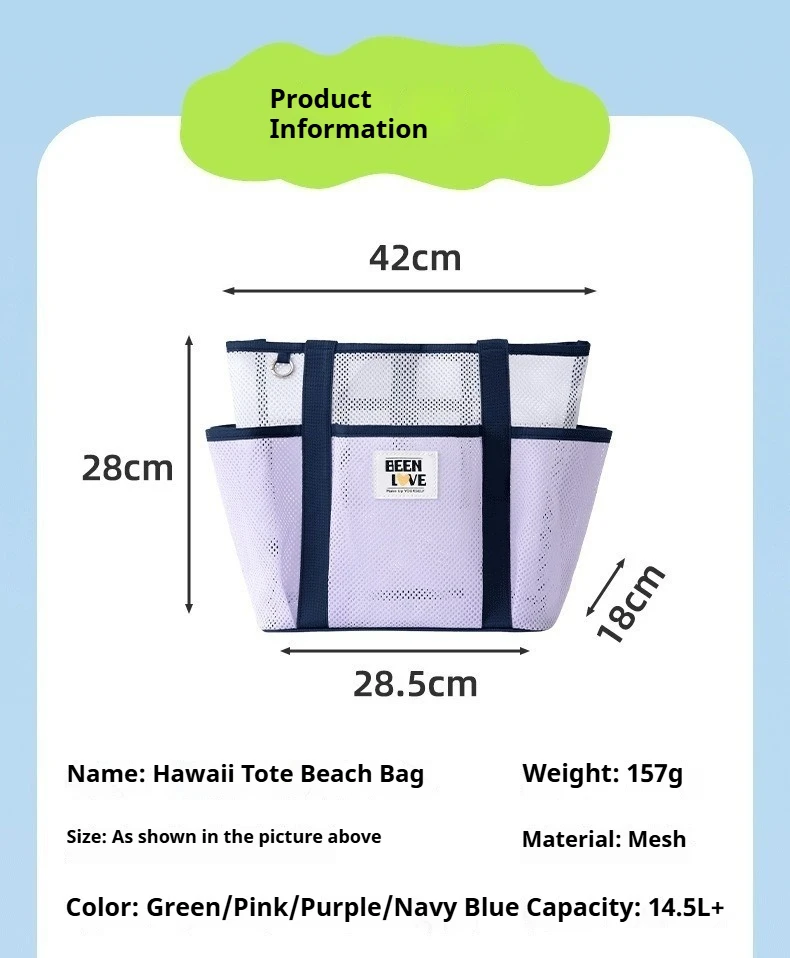 Swimming Waterproof Dry Bag PackFoldable Mesh Swimming Bag Beach Bag Large Capacity Toiletries Storage Bag Outdoor Shoulder Bag