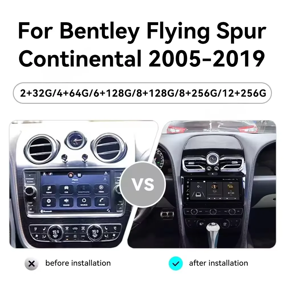 10.9 Inch Car Radio Touch Screen For Bentley Flying Spur/Continental GT 2005-2019 GPS Navi Recorder Multimedia Android Head Unit