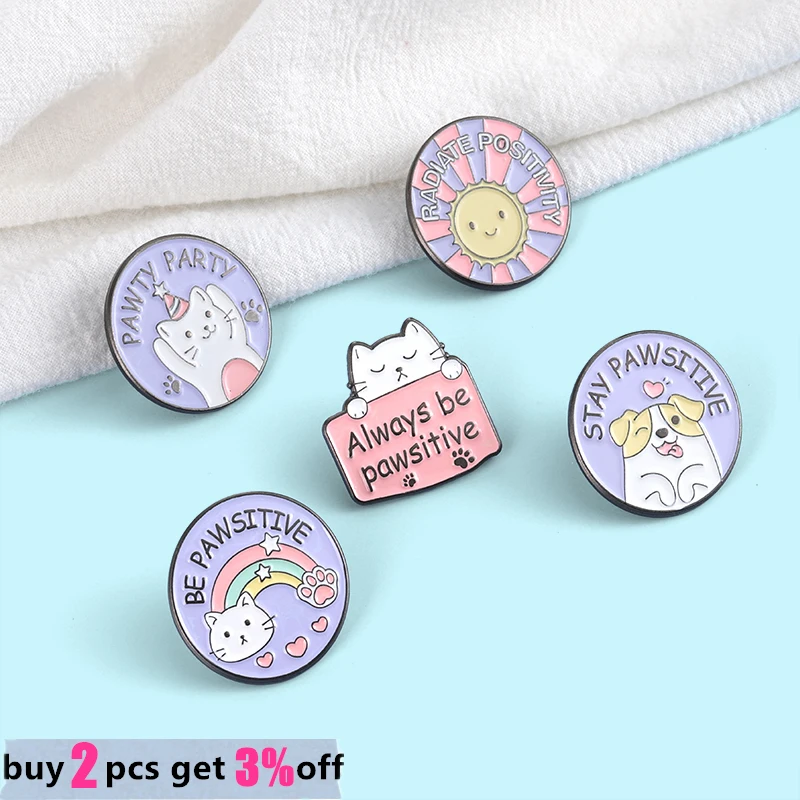 Custom Lovely Cat Dog Enamel Pins Kawaii Kitties Puppies Brooches Backpack Badges Lapel Pins Jewely Gifts for Friend Wholesale