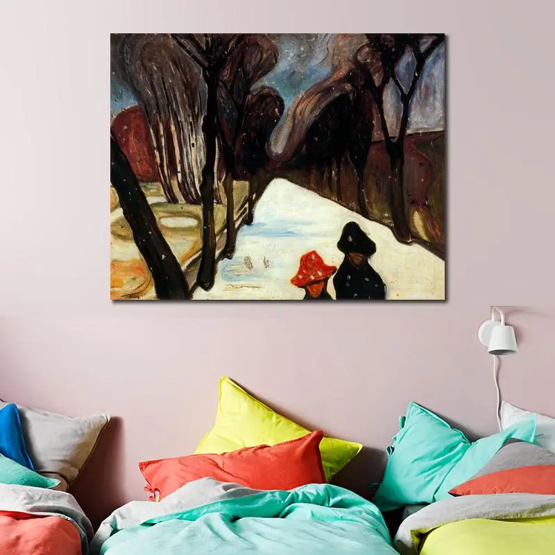 

Buy Modern Art Snow Falling in The Lane by Edvard Munch Painting High Quality Hand Painted