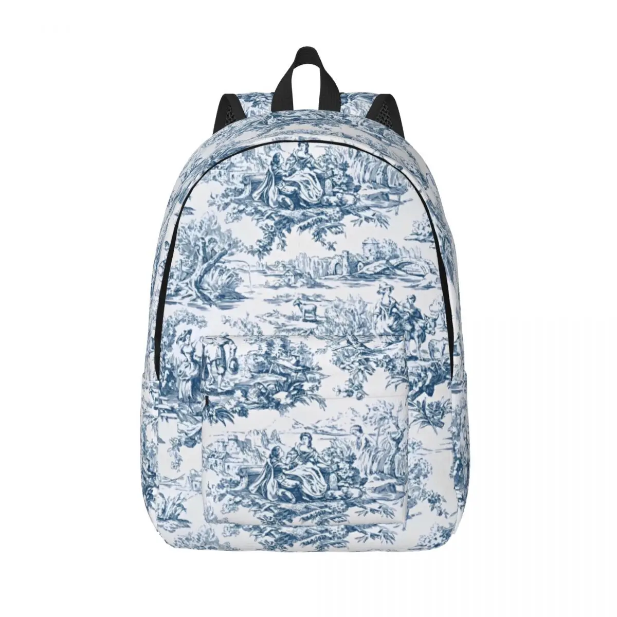 

Toile De Jouy Patterns Backpack Men Women Casual High School Business Daypack French Fabric Floral Laptop Shoulder Bag Outdoor