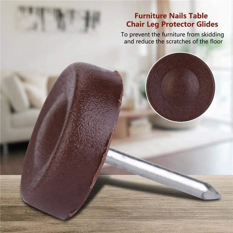 IALJ-1000 PCS Chair Table Furniture Leg Bottom Feet Plastic Pads Glides Skid Nail Wood Floor Furniture Protector Noise Killer