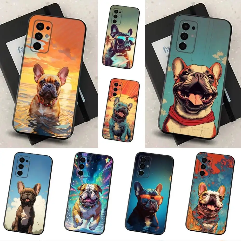 

French Art Bulldog Dog Phone Case For Samsung Galaxy A13,A21s,A22,A31,A32,A52,A53,A71,A80,Soft Black Shell