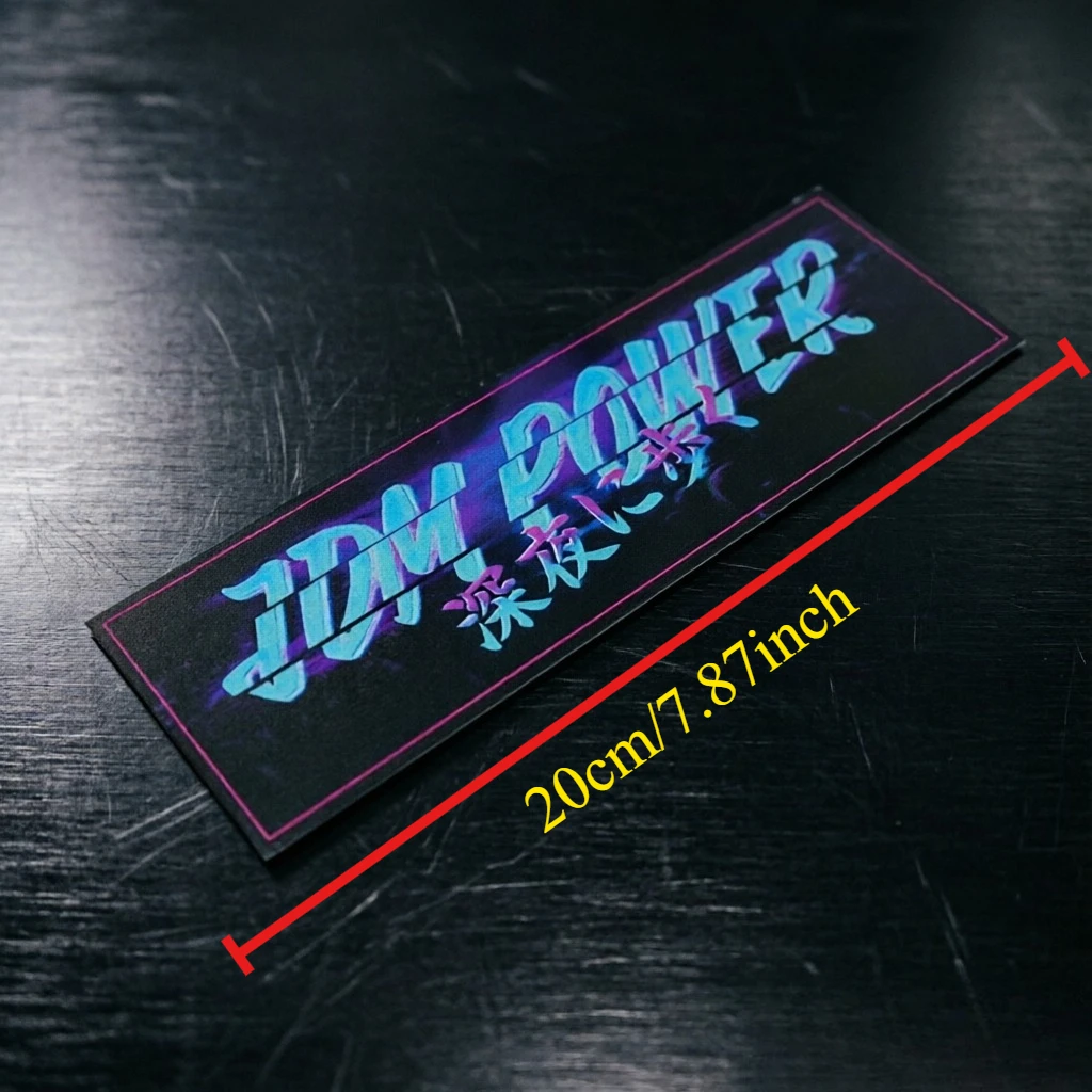 1pc JDM Power Japanese Kanji Holographic Waterproof Stickers Wangan Drift Decals For Car Scooter Window Trunk Fairing