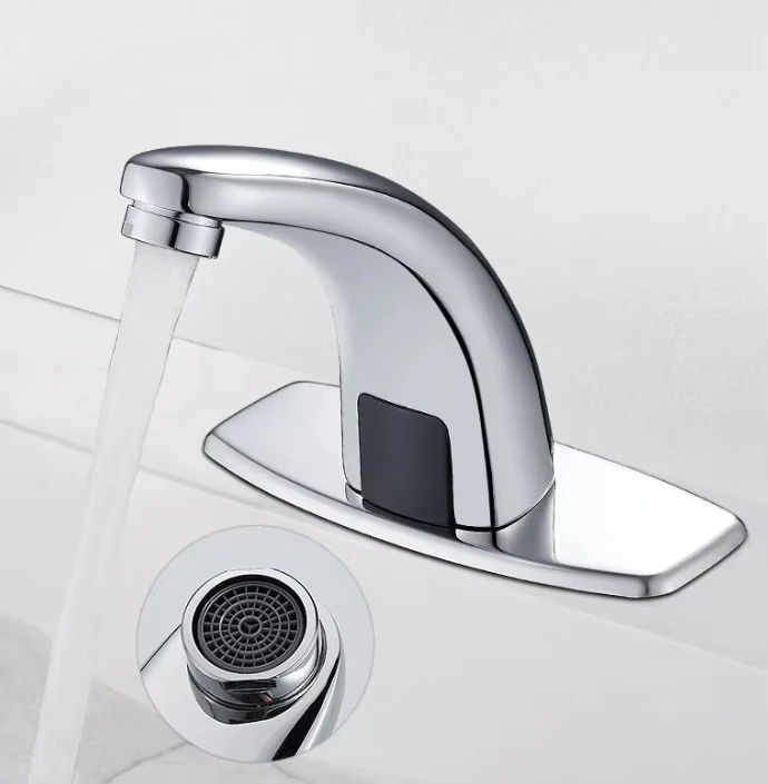 Bathroom Smart Sensor Basin Faucet Touchless Automatic Inductive Mixer Taps Waterfall Single Cold Hands Free Washbasin Faucets