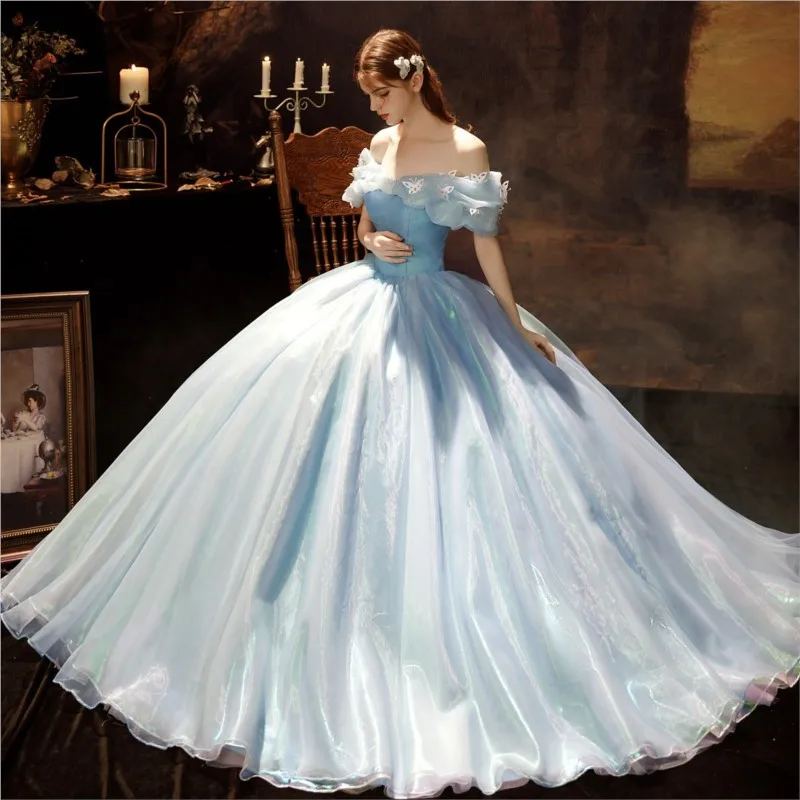 

One-shoulder fairy tale catwalk tea party travel photography photo shoot dance drama performance dress