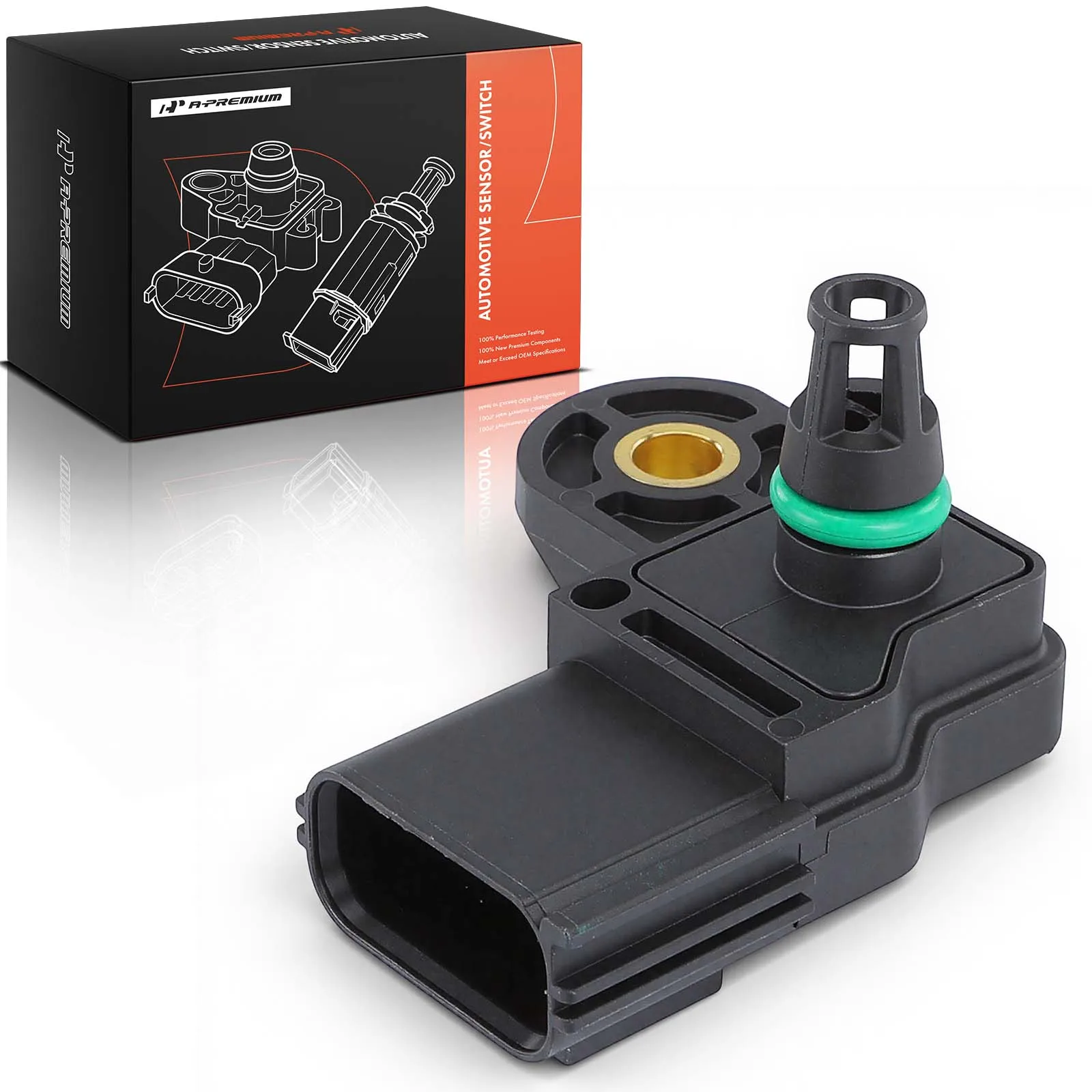 A-Premium Manifold Pressure (MAP) Sensor w/ 4-Blade for Volvo XC60 2010-2024 S60 2011-2024 XC70 2007-2016 S80 2006-2016 C70