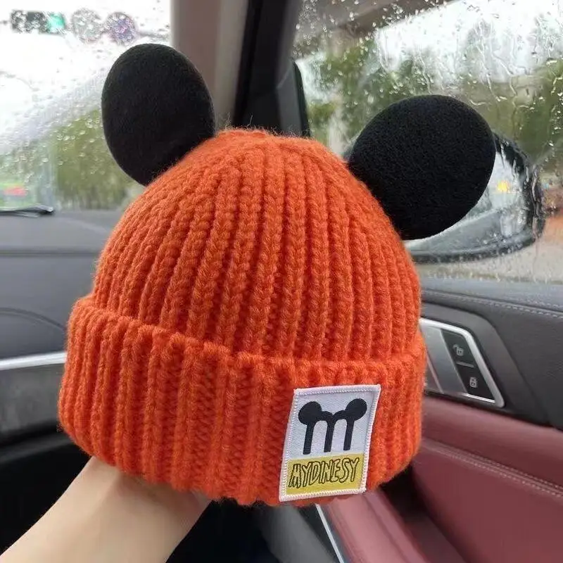 Disney Topolino Moda invernale Cappello lavorato a maglia Felpa con cappuccio Antivento Caldo Scalda orecchie Essenziale per esterni Regalo di Natale di San Valentino