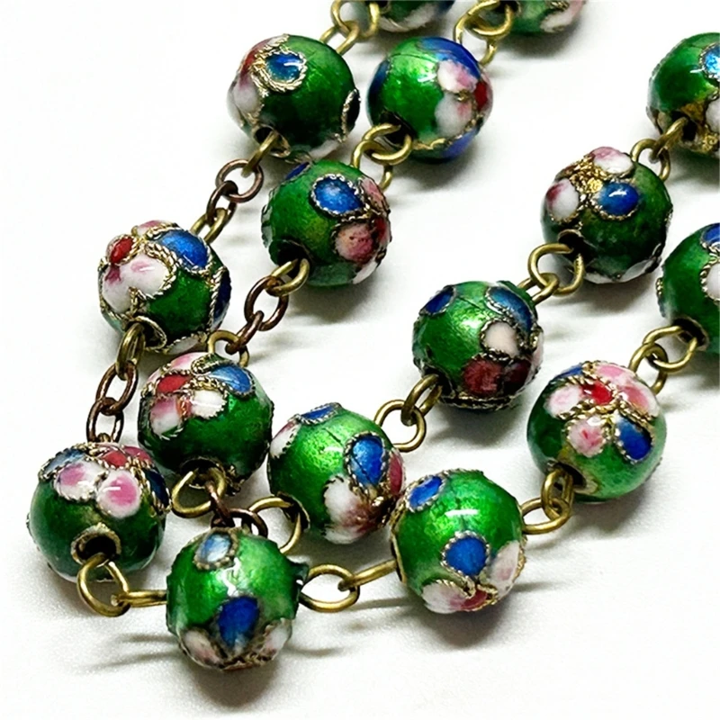 New Enamel Cloisonne Beads Necklace Benedictine-Style Jesus Pendant Chain Dropship