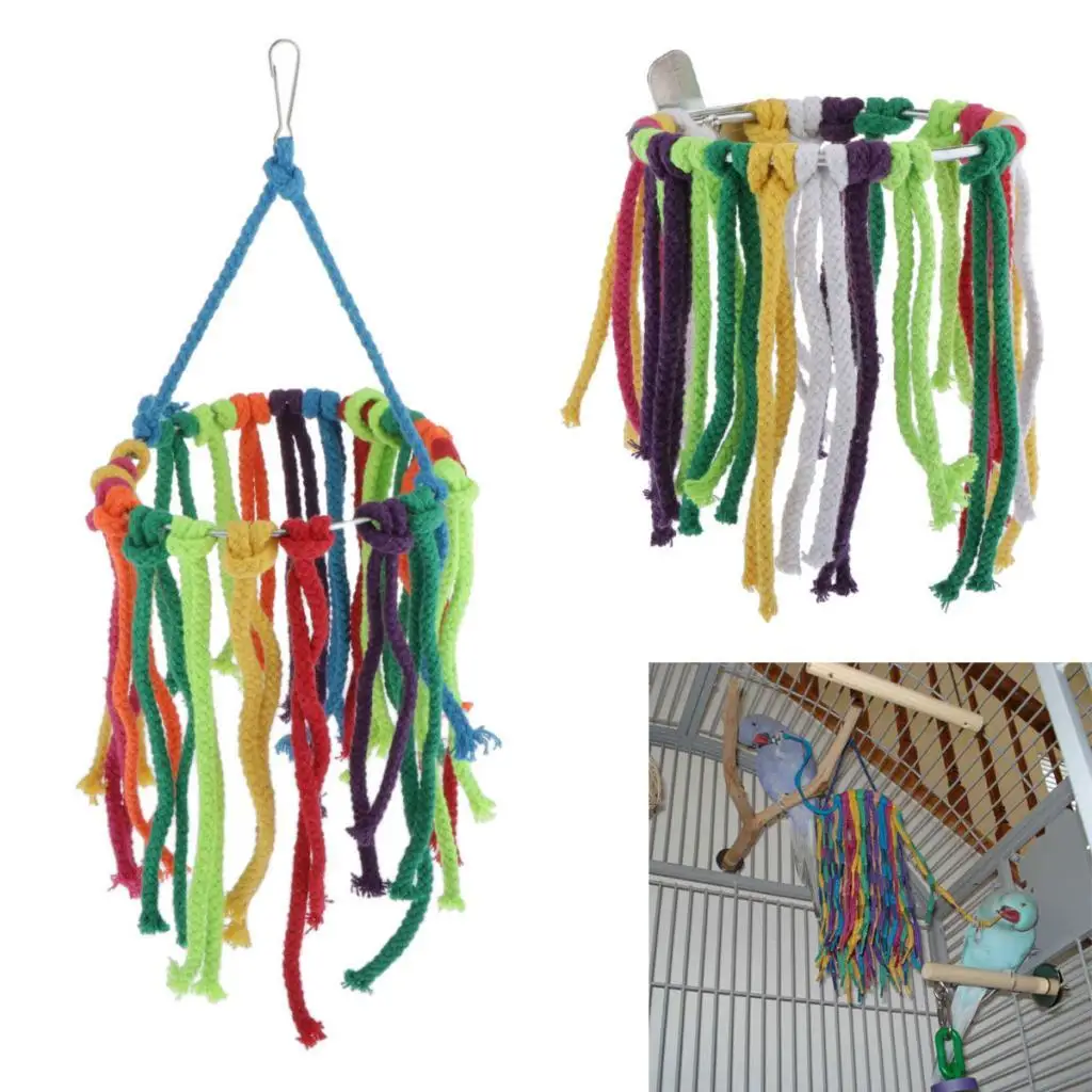 Rope Birds Chew Toy Cage Playground Standing Shredding Toy for Parrot Conure Finch Pet Birds Activities view 5