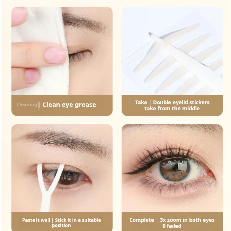 GECOMO parche doble para párpados, Invisible, Natural, sin rastro, duradero, herramientas de maquillaje, cinta doble para párpados