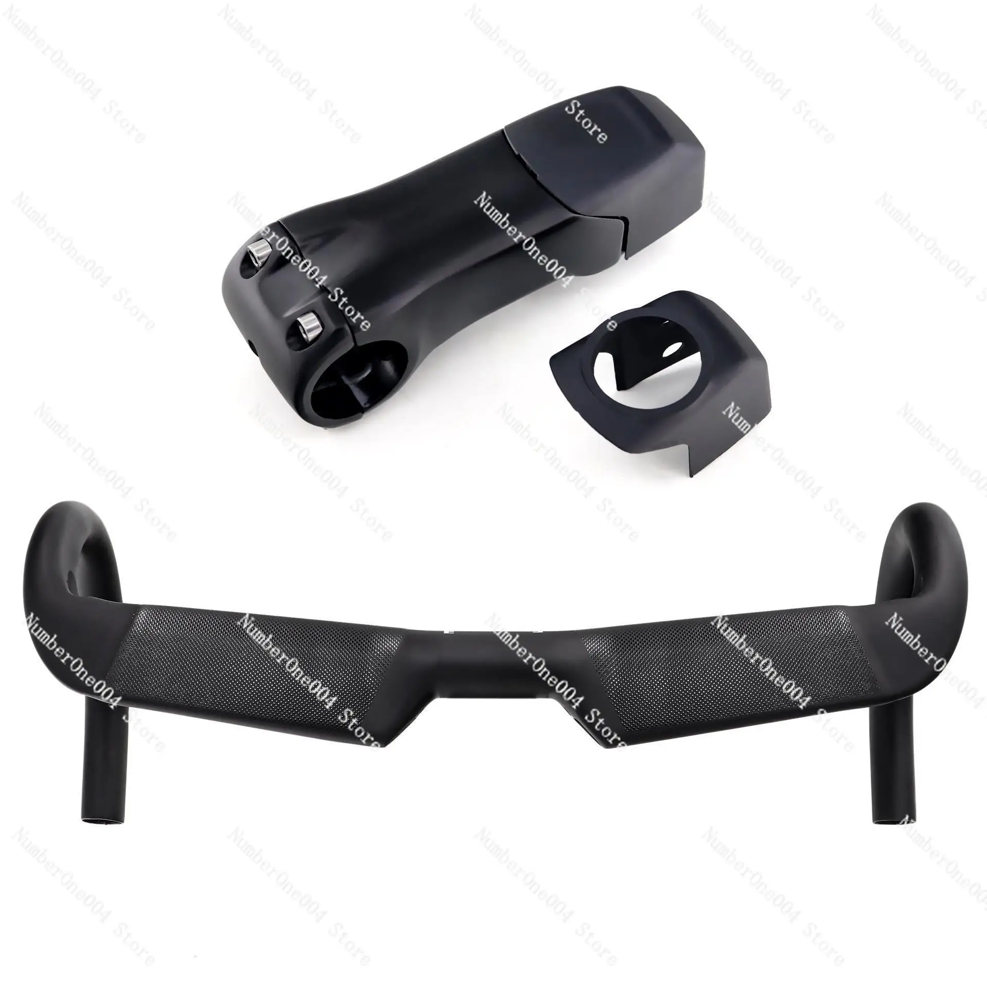 

Carbon Fiber Aerodynamic Bicycle Drop Handlebar Wind Breaking Drop Handlebar Internal Cable Routing Anti-Slip Grips