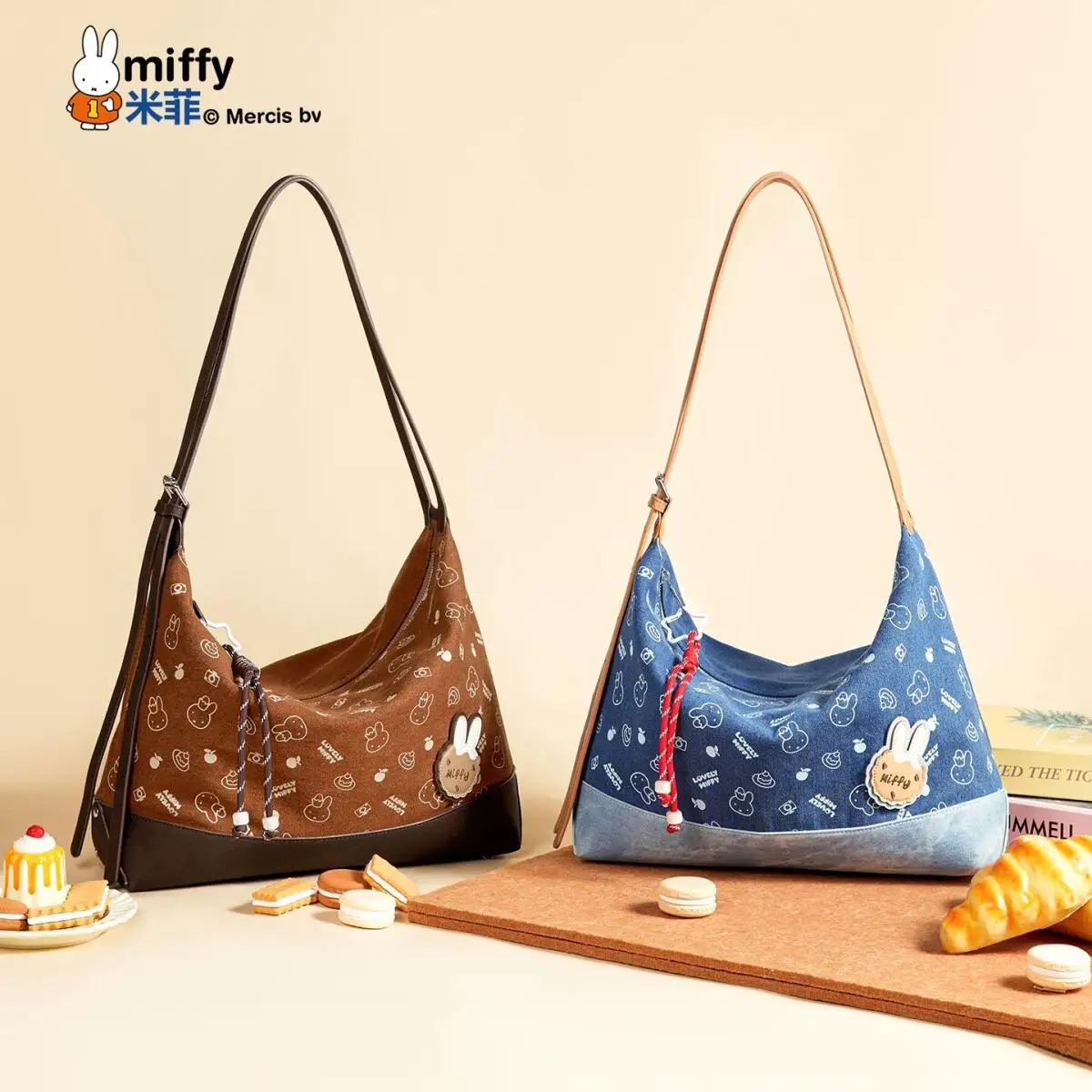 

Miffy Tote Bag Large Capacity New Retro Lightweight Daily Fashionable Commuting Autumn and Winter Crossbody Handbag