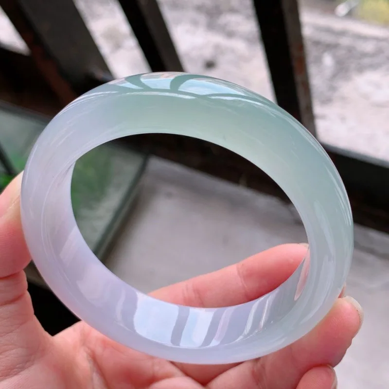 Natural Burmese Jadeite Bracelet for Women, Light Purple, Young Style, Waxy Ice Type, Floral Pattern, Spring Color Jadeite Brace